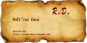 Róna Dea névjegykártya